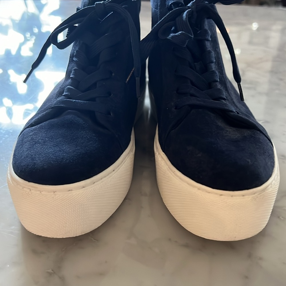 Kenneth Cole Aditi Blue Suede High Top Platform Sneaker Women Size 8.5 - Picture 7 of 10